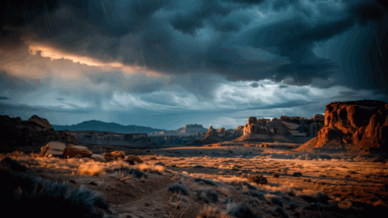 Utah Thunderstorm: Rain, Rainbows & Lightning  