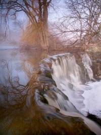 The Curve of Stillness 3 - WHERE,3-01 GEOGRAPHIC,Any Vision,Atmospheric phenomenon,Bank,Bare tree,Body of water,Branch,Brown,Calm,Creek,Events,F,Fall,Flowing,Franklin,Freezing,Labels,Landscape,Mallard Falls,Mist,Motion,Natural,Natural Objects,Natural landscape,Nature,North Amer
