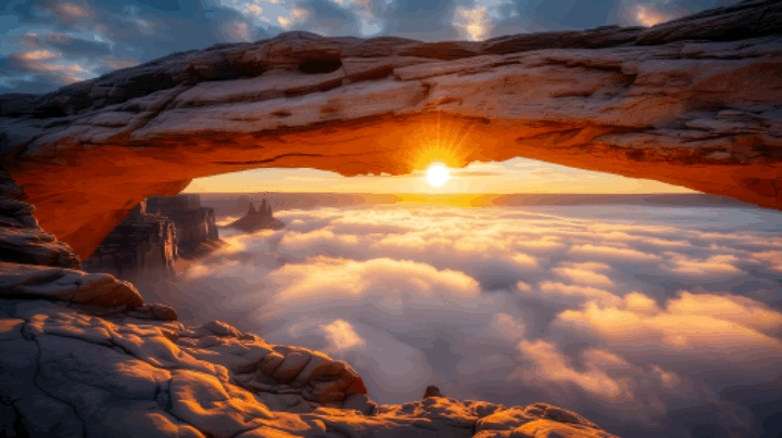 Mesa Arch Inverted Clouds